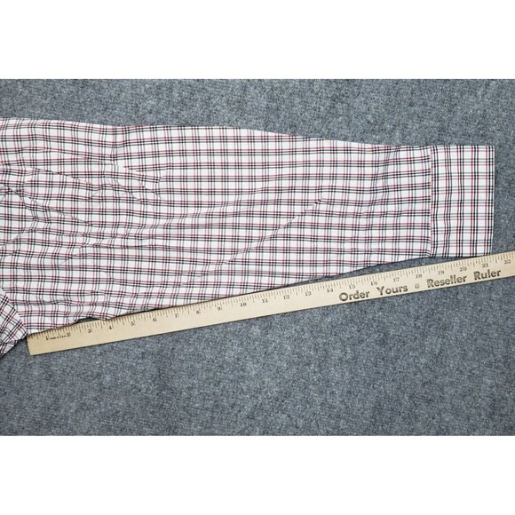 UNTUCKit Rosedale Red Shirt Mens 3XLC Plaid Long Sleeve Button Up Nylon New - Picture 8 of 10